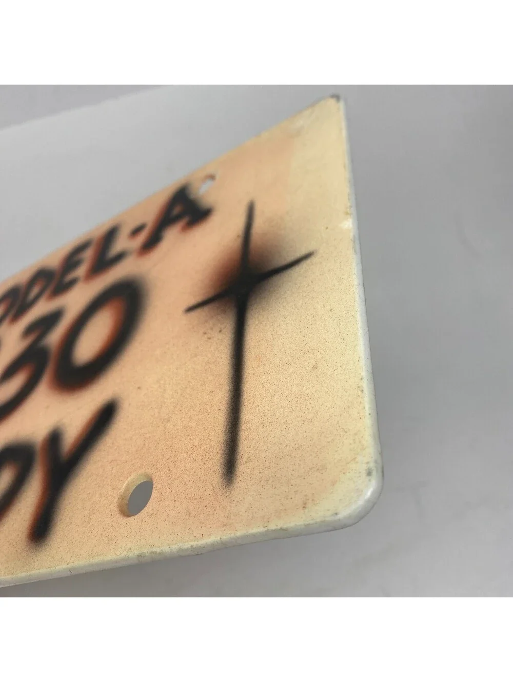 1930 Model A Woody Custom Airbrush License Plate Vanity Tag Plastic Hot Rod Art